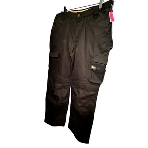 CAT Trademark Work Pants Black Cotton Blend Durable Utility Pockets W34 L30 - Picture 1 of 9