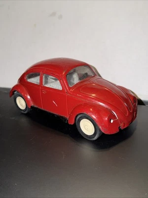 Vintage 1960’s TONKA #52680 8.5" Red VW Beetle Bug Pressed Steel ~ VH12 - Image 1 of 4