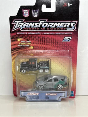 Hasbro Transformers Robots in Disguise  X-BRAWN & SCOURGE L1 2001 NEW SEALED - Image 1 of 4
