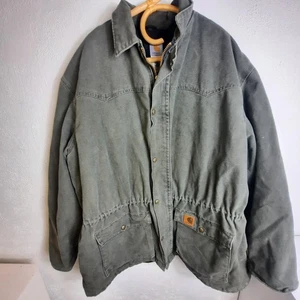 Vintage Carhartt C46MOS Men's 2XL TALL Chore Coat Barn Jacket, Army Green GUC - Picture 1 of 7