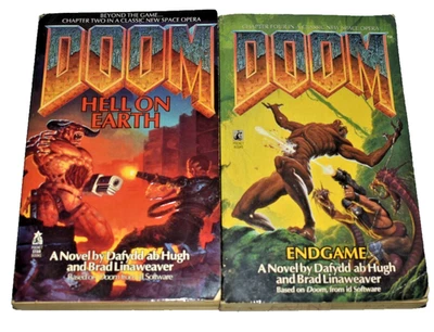 Dafydd ab Hugh Brad Linaweaver Doom Hell On Earth & Endgame 1st Pocket PB - Image 1 of 3