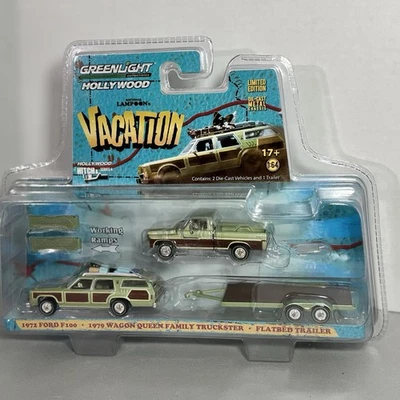 Juego de 3 piezas Greenlight National Lampoon's Vacation: vagón '79, camión '72, remolque Foto 1 de 4