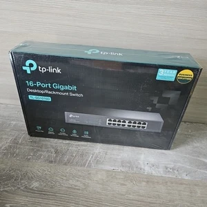 TP-Link TL-SG1016D 16-Port Gigabit Desktop Rackmount Metal Case Ethernet Switch - Picture 1 of 9