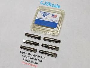 6 pcs. BALAX 85910 1/8-27 NPSI Tap Large Shank Made in USA (NEW). - Picture 1 of 10