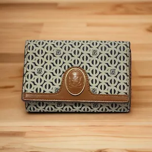 Louis Quatorze Brown Leather Monogram Wallet - Picture 1 of 10