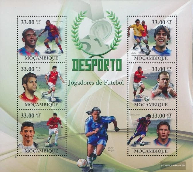 Briefmarken Mosambik 2010 Mi 3675-3680 Kleinbogen (kompl. Ausgabe) postfrisch Fu - Bild 1 von 1