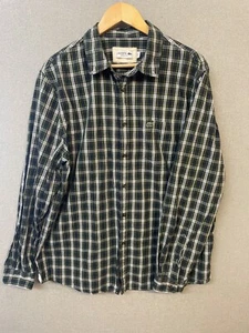 Lacoste Mens Size XL Blue Check Cotton Button Up Long Sleeve Regular Fit Shirt - Bild 1 von 8