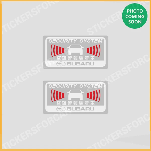 Subaru 88221KJ000 x2 Anti-Theft Security System Decals Labels Pair JDM - Image 1 of 1