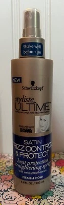 SCHWARZKOPF ULTIME SATIN FRIZZ CONTROL SPRAY ALISADO SUJECIÓN FLEXIBLE 6,8 oz Foto 1 de 2