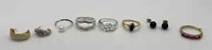 Lote de 9 pendientes de anillo de joyería de moda pendientes individuales - Imagen 1 de 2