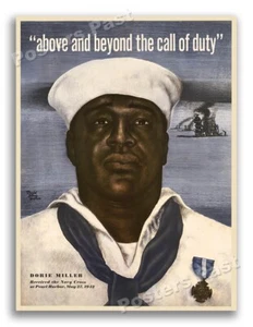 “Dorie Miller” 1942 Vintage Style WW2 War Navy Recruiting Print - 8.5x11 - Picture 1 of 3