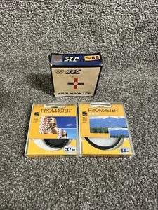 Genuine Promaster 37mm Circular Polarizer CPL Glass Lens Filter & 55mm UV Filter - Picture 1 of 5