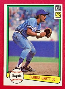 1982 Donruss George Brett #34 Baseball Card Kansas City Royals (MVP/HOF)