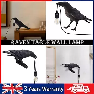 Resin Lucky Bird Crow Wall-Lamp Table Lamp Night Light Bedside Wall Plug In Lamp - Picture 1 of 32