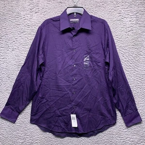Geoffery Beene Shirt Mens  16 34 35 Purple  Button Up Long Sleeve - Picture 1 of 8