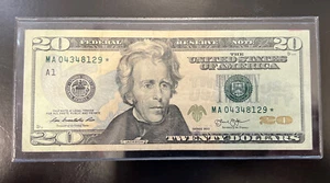 2013 $ 20 Twenty Dollar Bill STAR NOTE MA04348129* - Picture 1 of 2