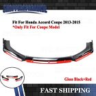 For Honda Accord Coupe 2013-2015 Gloss Black Red Front Bumper Lip Splitter Kits