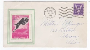 WW II PATRIOTIC BOMBER SQUADRON V8-6 WITH DISNEY POSTER STAMP - Bild 1 von 2