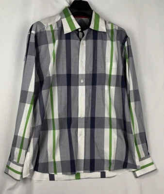 XMI Men's Shirt XXL Platinum Long Sleeve Button Down Striped Mutli Color Career - Image 1 of 4