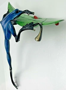 Frogman Tim Cotterill Hide and Seek Frog Bronze Sculpture BF50 Leaf Caterpillar - Picture 1 of 12