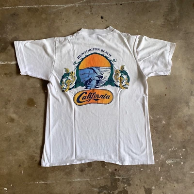 70s VINTAGE JACK'S SURFBOARDS T-SHIRT CALIFORNIA SURF SHOP SZ S HANG TEN O.P. - Image 1 of 4