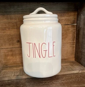 Rae Dunn Christmas ceramic canister - Jingle - Cookie jar - Picture 1 of 9
