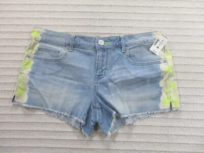 Pantalones Cortos Aeropostale Mujer 11/12 Azul Denim Corte Desvanecimiento Bigote Algodón Verde Foto 1 de 4