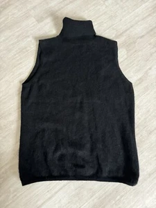 Womens Valerie By Valerie Steven’s Cashmere Turtleneck Sweater Vest Black L VGUC - Picture 1 of 6