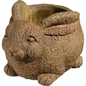 Classic Home and Garden Cement Buddies Indoor Outdoor Rabbit Planter, Rust, 5.5" - Picture 1 of 3
