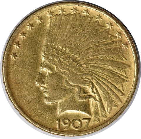 1907 $10 Gold Indian No Motto EF Uncertified #152 Cover
