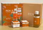 Rrp.£50 Brand New Ren Clean Skincare The Gift Of Glow Trio Set Cream Mask Tonic
