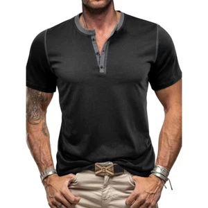Herren europäisch und amerikanisch kurzärmelig Rundhals Herren hochwertiges T-Shirt - Bild 1 von 32