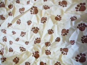 Vintage WOOLRICH Kids Twin Sheet Set Bear Paw Prints Cabin Camp Scout Cotton - Picture 1 of 8