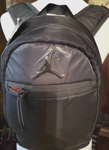 NIKE/Jordan Small Black Back Pack Anthracite Padded Red Interior Easy Zip Travel - Picture 1 of 14