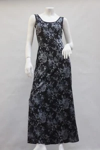 Vintage 90s-Y2k Black Layered Floral Print Mesh Maxi Dress By Rampage Boho Retro - Picture 1 of 10