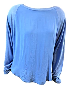 NWT SPLENDID $98 Medium Slub Long Sleeve Jersey Knit Top Nautical Blue - Picture 1 of 8