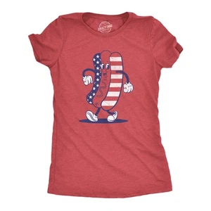 Camiseta para mujer 4 de julio perrito caliente divertida patriótica a la parrilla para - Imagen 1 de 7