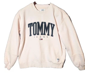 Tommy Jeans Sudadera Pequeña Rosa Claro Cuello Redondo Y2K Minimal Streetwear - Imagen 1 de 10
