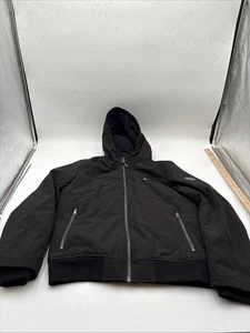 Tommy Hilfiger Chaqueta Hombre Mediana Negra Cremallera Completa Cortavientos Sudadera con Capucha Bombardero - Imagen 1 de 12