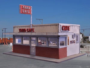 Blair Line 1/87 HO Scale RAIL YARD CAFE HIWAY CAFE w/ Signs -Laser Cut Model Kit - Picture 1 of 7