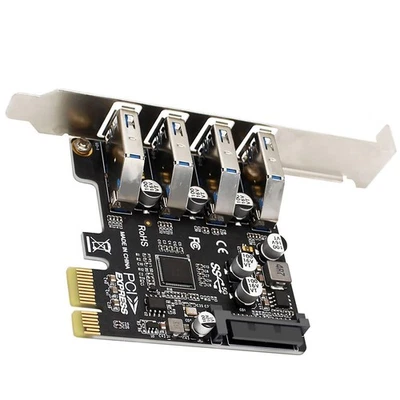 4 Ports PCI-E To USB 3.0 HUB PCI Express Expansion Card Adapter 5Gbps PH64 VL805 - Image 1 of 4