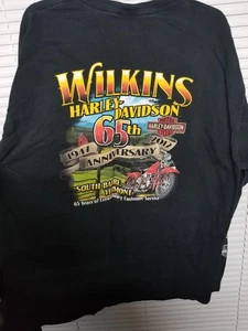 Men’s Harley Davidson Black Long Sleeve Shirt Size 2XL Wilkins 65th 2012 Skull - Foto 1 di 5