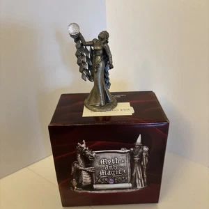 Vintage Pewter Myth And Magic Tudor Gem 4'' Roger Gibbons Fantasy Crystal Queen - Picture 1 of 8