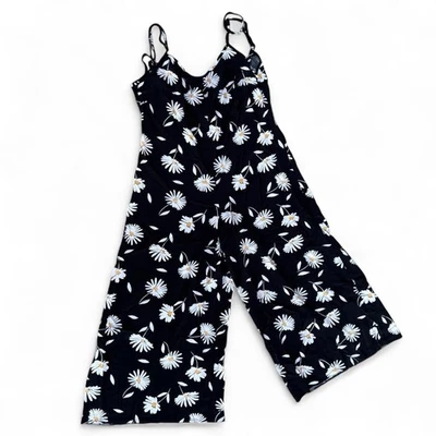 Mono con estampado de margaritas blanco y negro con correas ajustables lazo cintura talla 10 de ASOS Foto 1 de 4