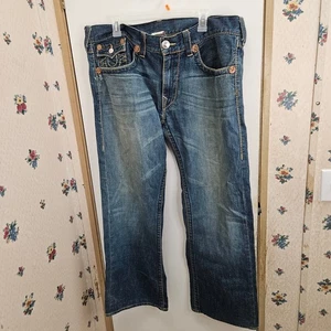 True Religion Brand Ricky Big T Men's Bootcut Size 38 Blue Jeans - Picture 1 of 6