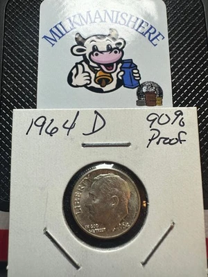 1964-D - Roosevelt Dime - SILVER 90% - PROOF - Image 1 of 4
