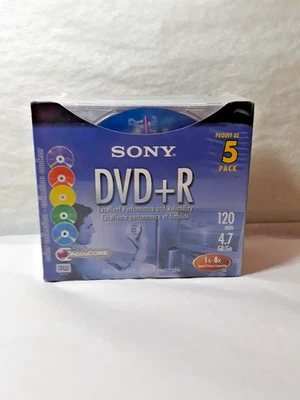 SONY DVD+ RW 5 Pack 120 min 4.7 GB  New Sealed - Image 1 of 4