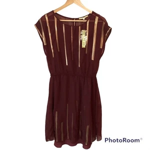 Gianni Bini Dress Womens Sequin Burgundy Lightweight Knee Length NWT - Picture 1 of 9