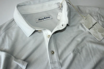 Tommy Bahama Polo Shirt Paradiso Cove Zinc Grey ST25393 SS New Medium M - Image 1 of 4