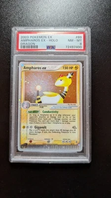 2003 POKEMON EX DRAGON #89 AMPHAROS EX-HOLO PSA 8 READ - Image 1 of 4